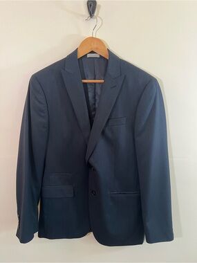 JF J. Ferrar Men’s Slim Fit Navy Blue Blazer Suit Jacket Sport Coat